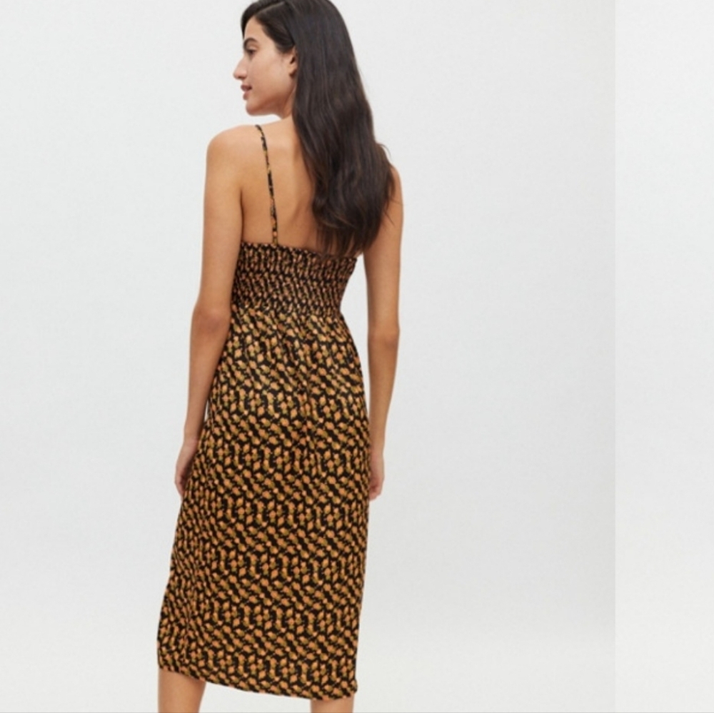 Urban Outfitters Black and Orange Midi Dress - Picture 3 of 16
